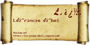 Lőrincze Ábel névjegykártya